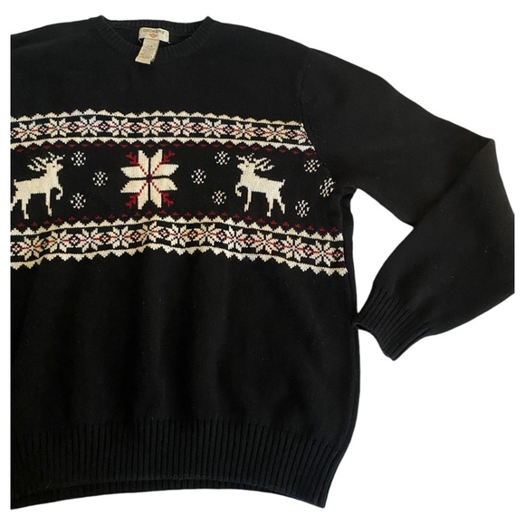 VINTAGE 100% COTTON GRANDPA FISHERMAN HOLIDAY/WINTER SWEATER THICK AND WARM - Picture 2 of 12